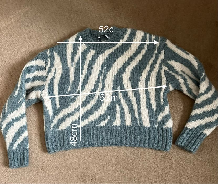 Pull-over Zara verde e branco