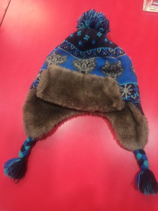 Czapka chłopiec 50 cm futerko roczek