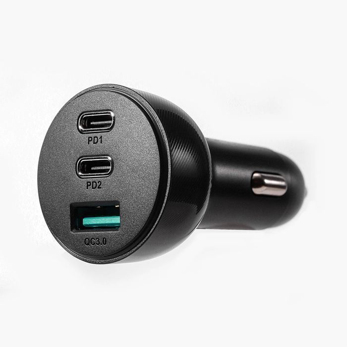 Joyroom ładowarka samochodowa 70W z 3 portami: USB A, 2x USB C czarna
