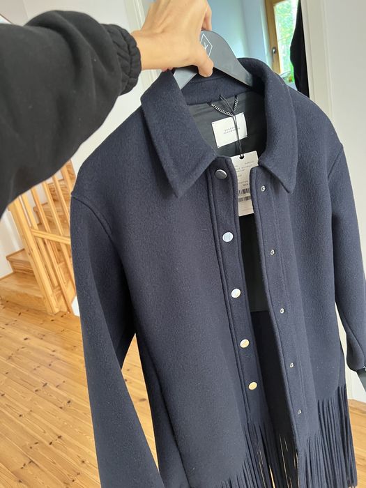 Wełniany płaszcz z frędzlami Dorothee Schumacher