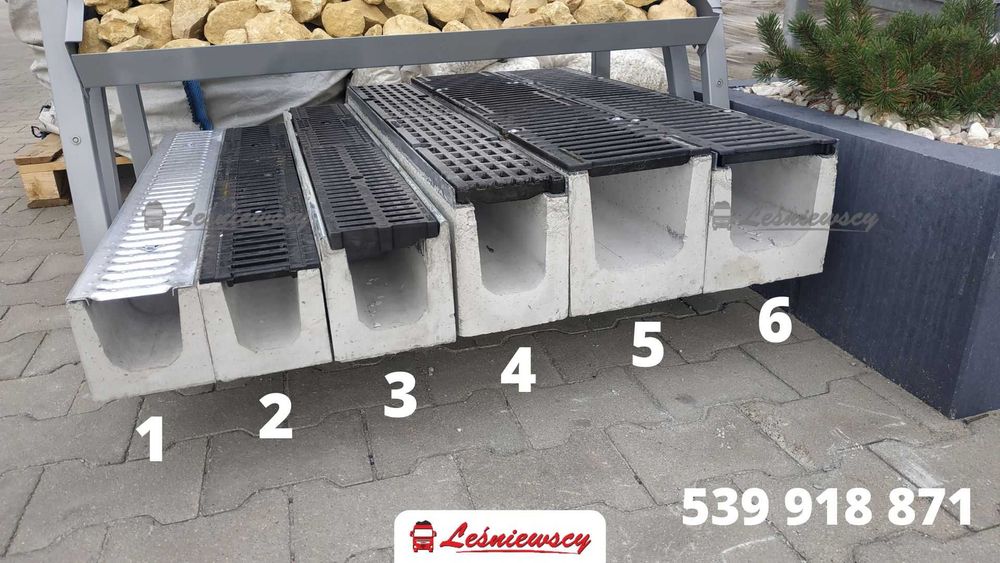 Odwodnienie liniowe beton ruszt żeliwny typ 100x13x12 KURIER
