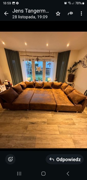 Piękny narożnik skórzany