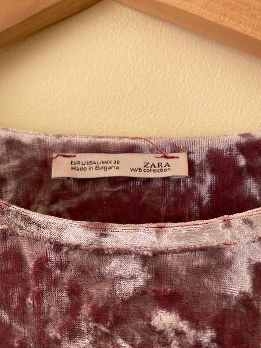 Crop top veludo Zara
