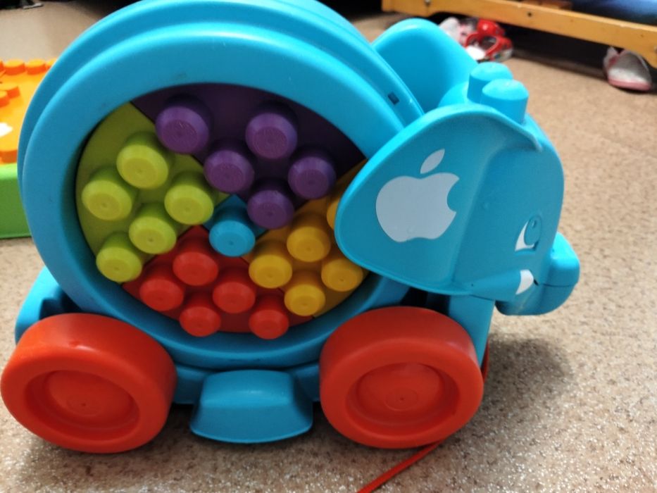 Mega Bloks (Мега Блокс) Слоник-каталка + Конструктор / Сортер