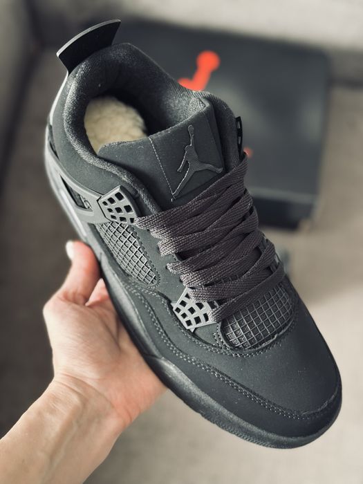 Nike Air Retro Jordan 4 Black Cat winter кросівки зимові Джордан 4