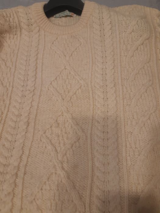Sweter męski wełna kremowy