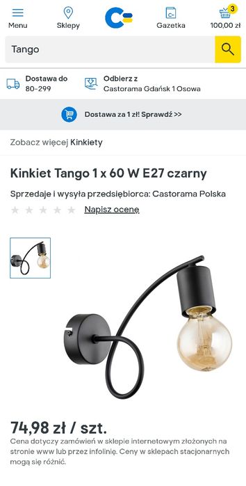 Lampa i kinkiet Tango