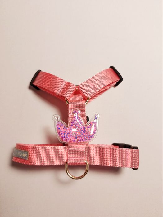 Szelki guard regulowane różowe z koroną