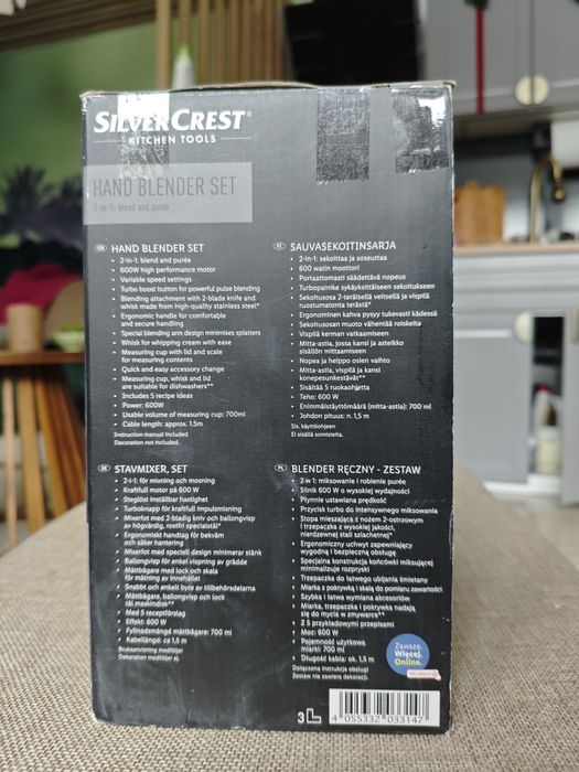SilverCrest Blender ręczny 600W | NOWY | Zestaw | Turbo | Okazja