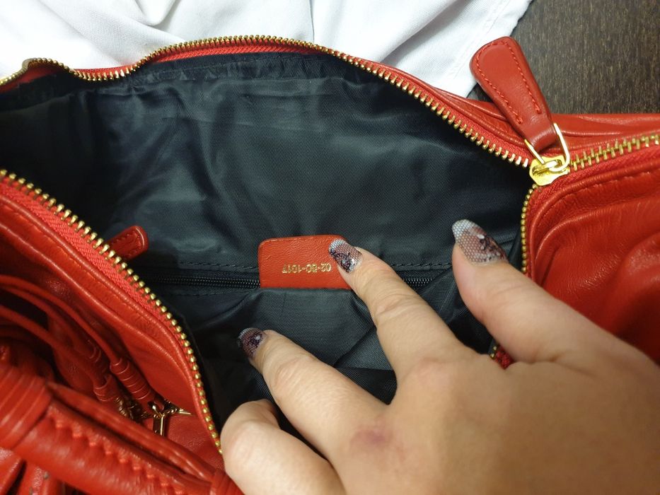 Torba Dior Gypsy Ruffles torebka czerwona skóra naturalna skórzana