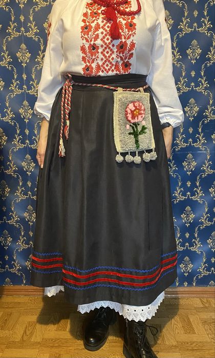 Сумка-кишеня, тайстра з овечкою і квіткою. Килимова ручна вишивка.