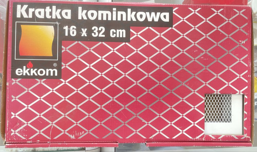 Typowa kratka kominkowa 16 x 32 biała