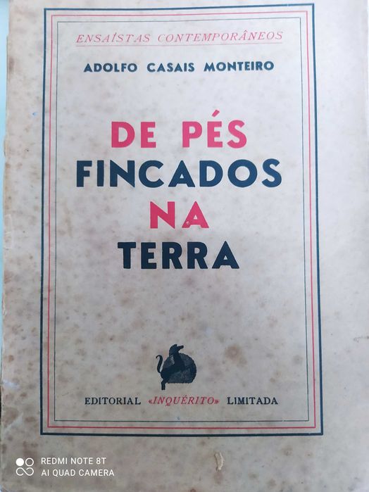 Adolfo Casais Monteiro - De Pés Fincados na Terra  1ª edição 1940