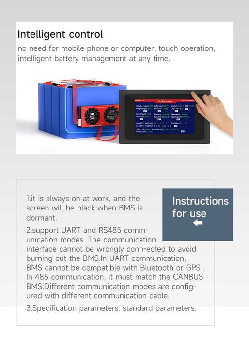 Daly Smart Bms 16S 250A +Active Balancer 1A+Bluetooth+Touch Screen 4.3