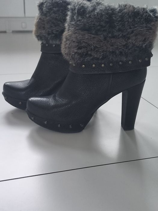 Botki Venezia skóra 40 ciemny brąz