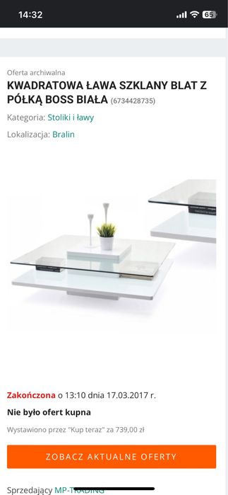 Stolik kawowy biały