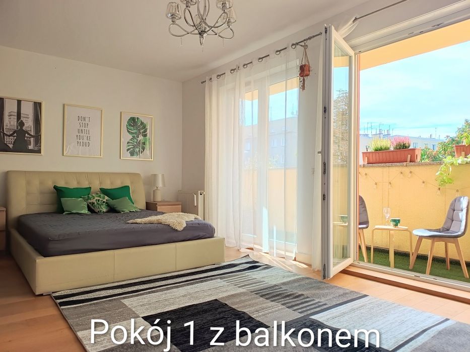 Centrum premium 3 os.  pokoje + salon + garderoba + 2 balkony + os strzeżone+ garaż