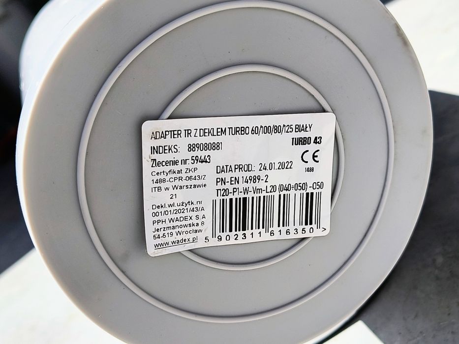 TRÓJNIK ADAPTER dwuścienny 80/125 KONDENSACYJNY rewizyjny