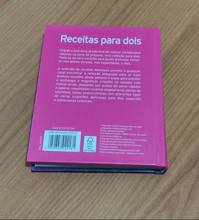 Livro "Receitas para dois"