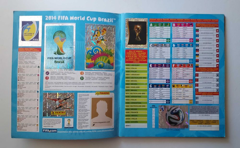 Caderneta cromos Panini - World Cup 2014 - Completa