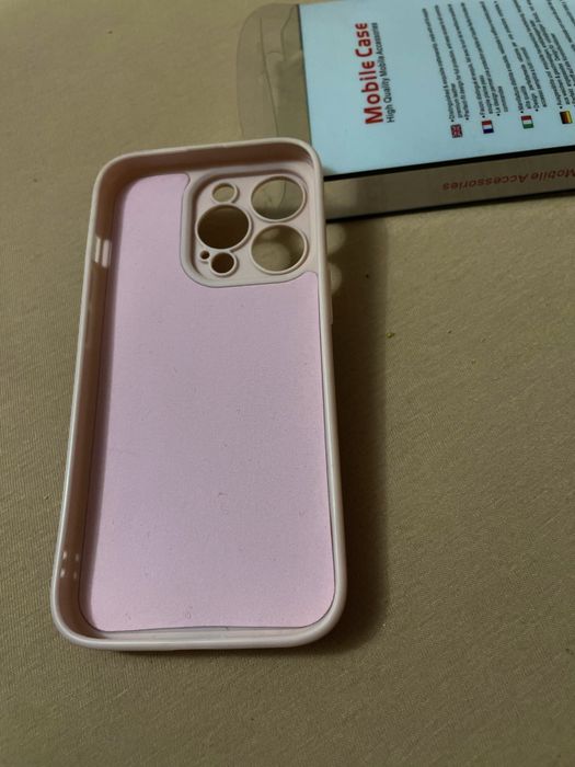 Розовый чехол на айфон 14 про, рожевий на iphone 14 pro з підставкою