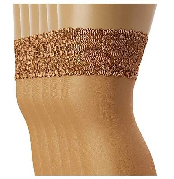 M L Pończochy samonośne 20DEN połyskujące