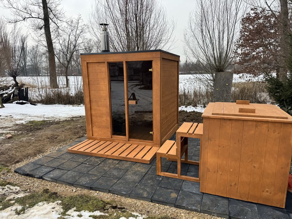 Zestaw sauna balia jacuzzi beczka do morsowania , montaz caly  kraj