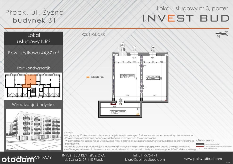 Lokal usługowy 44,37 m² ul. Żyzna 6A