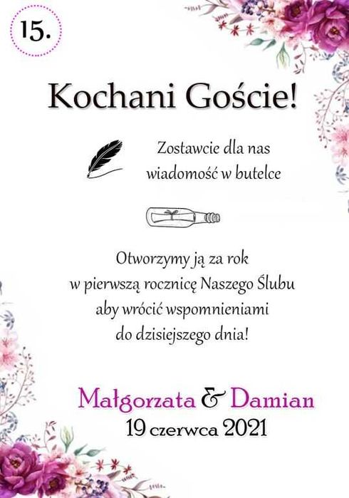 Księga gości w butelce KPLT zestaw na wesele ślub NOWOŚĆ