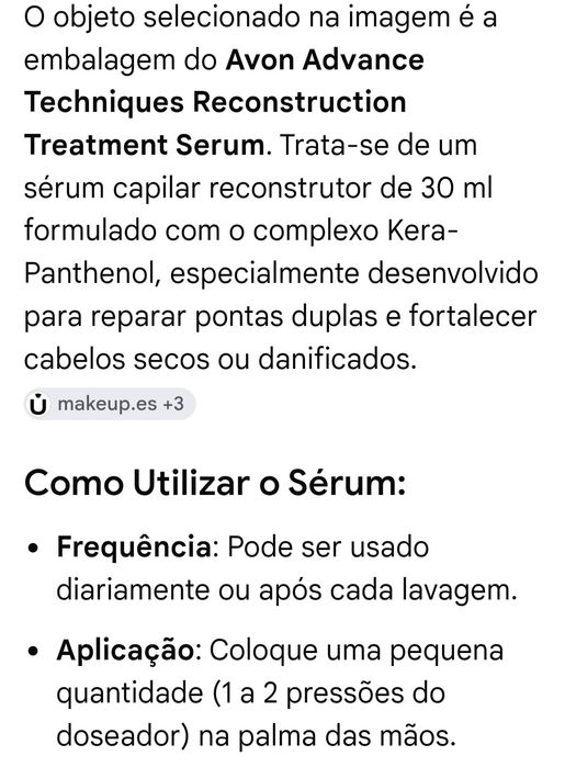 Serum para Cabelo Reconstruction 30ml AVON