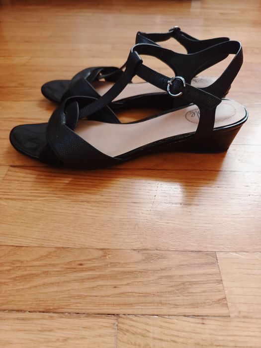 Sandały, Debenhams, 8/41, czarne, Good for the sole, wkładka 26,5 cm