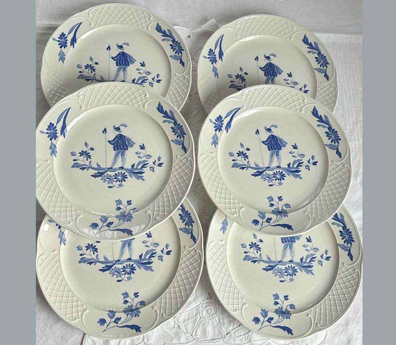 Komplet 6 talerzy Villeroy & Boch 24 cm "Moustiers style" France