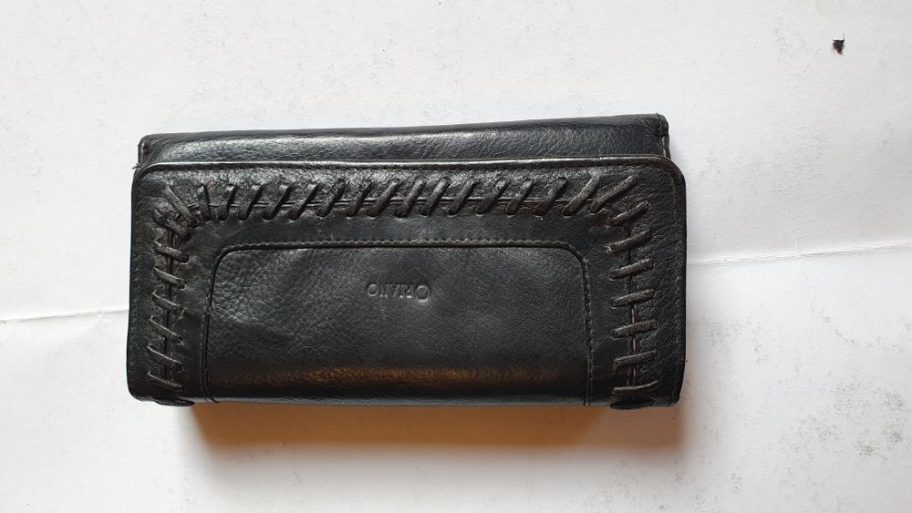 Portfel damski czarny skóra używany