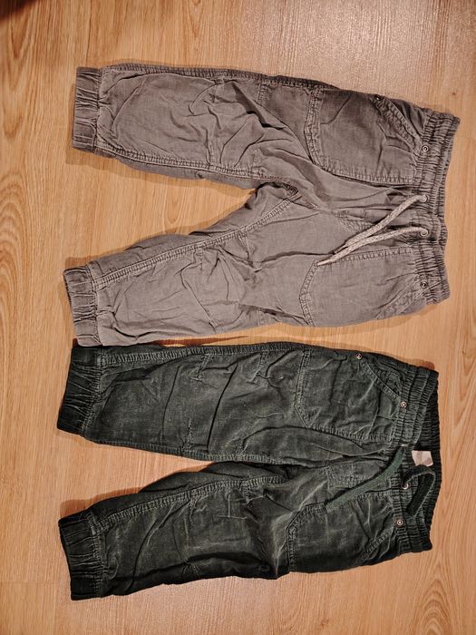 Spodnie sztruksowe zimowe dla chłopca 80