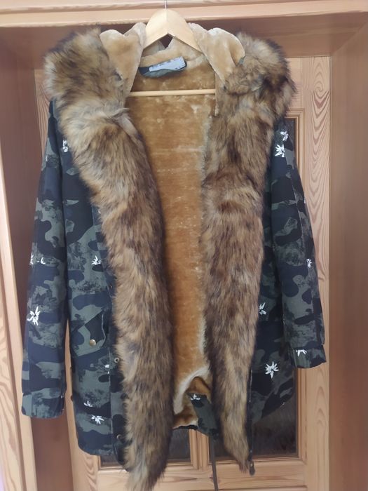 Kurtka zimowa parka,bogaty lis L/XL