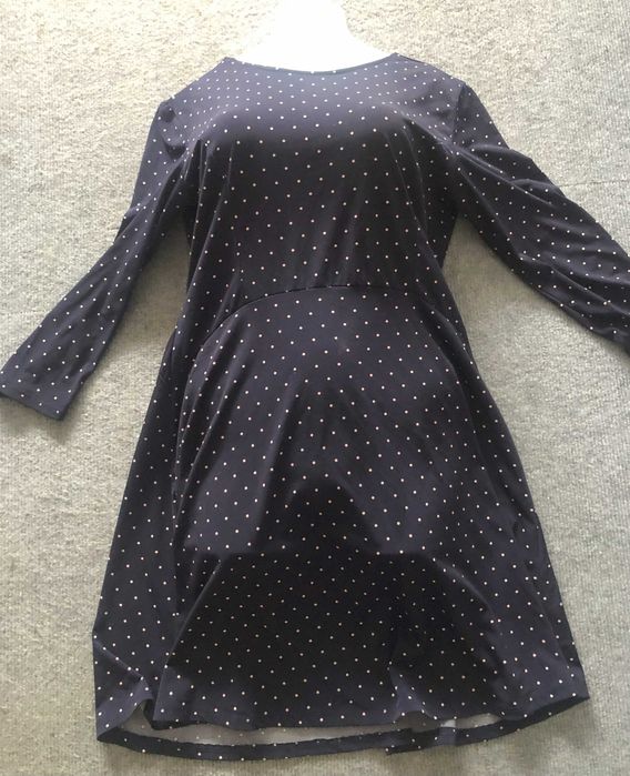 Sukienka granatowa w białe kropki