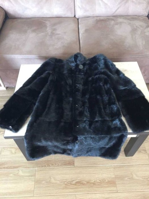 Шуба норкова чорна трансформер р. 44-46