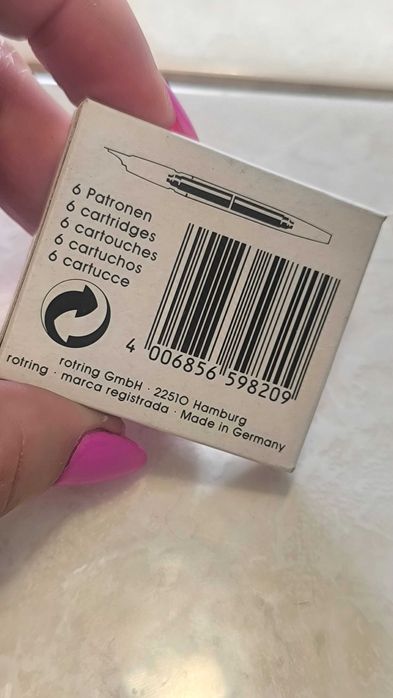 Recargas Tinta Permanente Rotring - Cor Vermelha