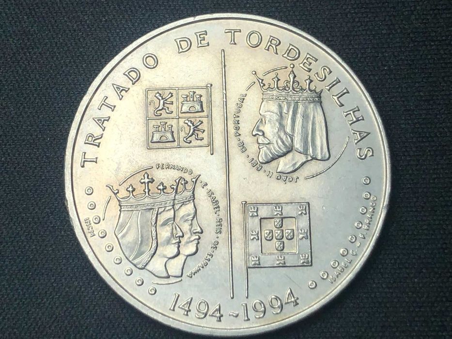 Portugal 1994 - 200 Escudos Cuproniquel - V Série dos Descobrimentos – Dividindo Terras e Mares - Tratado de Tordesilhas