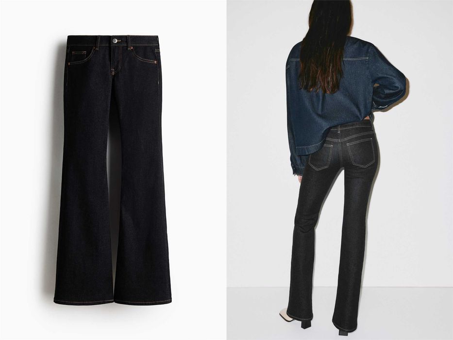 Spodnie dżinsowe 36 nowa kolek Flared Low Jeans dzwony PROMOCJA czarny
