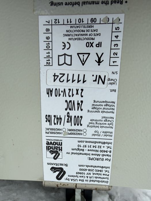 Podnośnik pacjenta winda sufitowa Handi Move HM2500 + szyny pilot
