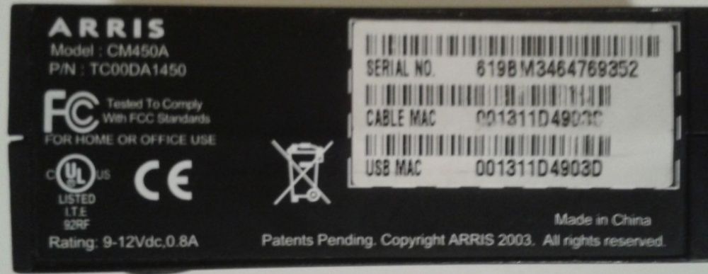 Modem ARRIS CM450