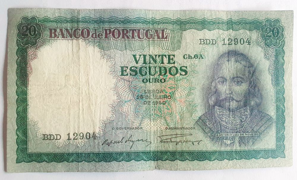 Nota 20 escudos de 1960