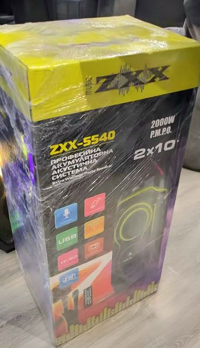 Акустична портативна  колонка ZXX 100 Вт з караоке та мікрофонами.