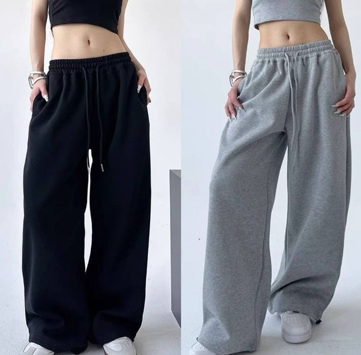 Жіночи штани джогери і прямі на фіксаторах на флісі