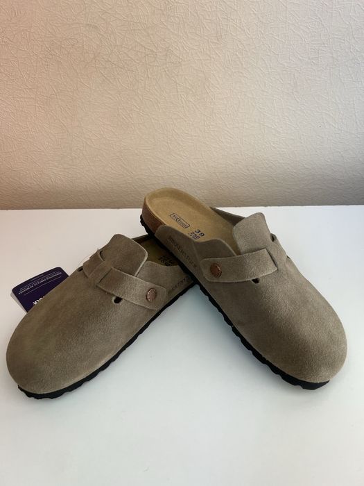Birkenstock Boston коричневі, розмір 39 (замшеві шльопанці)