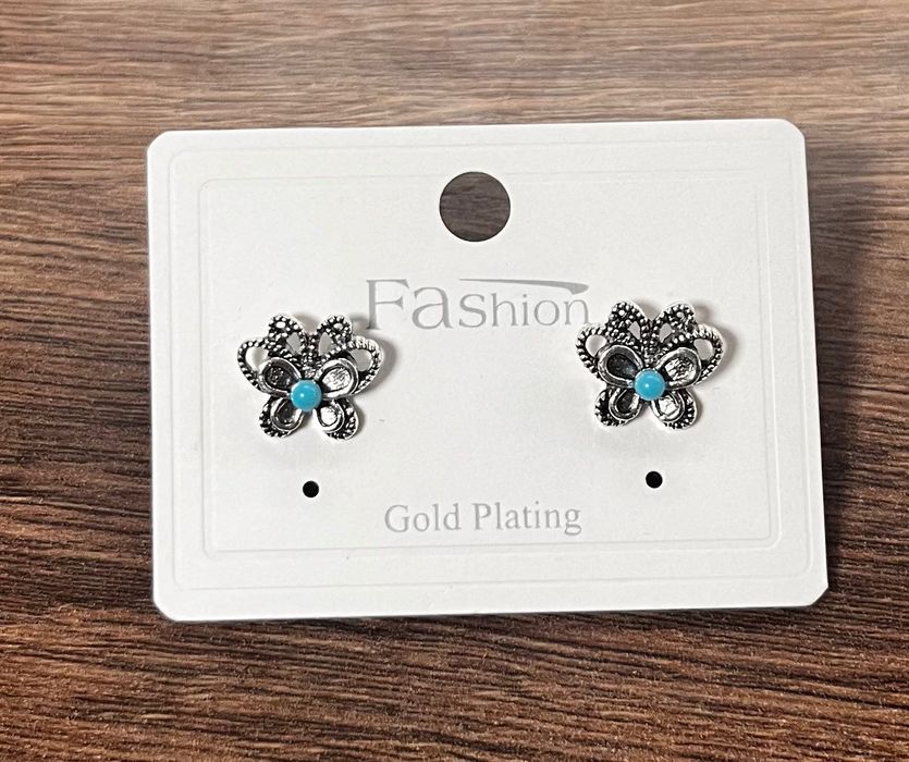 Kolczyki cyrkonia metal