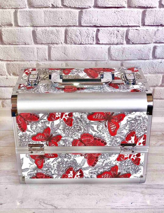 Б'юті-кейс валіза для майстра алюмінієва з розсувними полицями