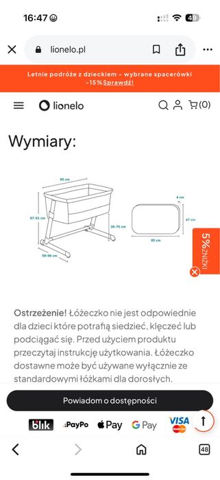 łóżeczko dostawne lionelo theo