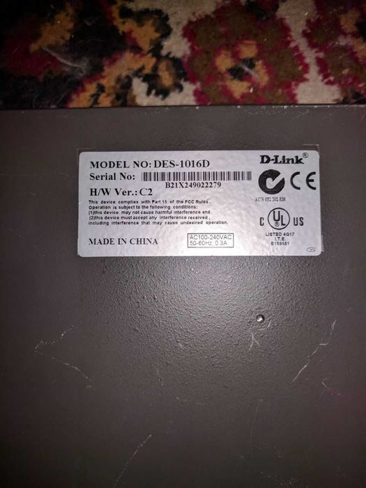 Мережевий комутатор (світч) D-Link DES-1016D 16 портів 10/100 Mbps